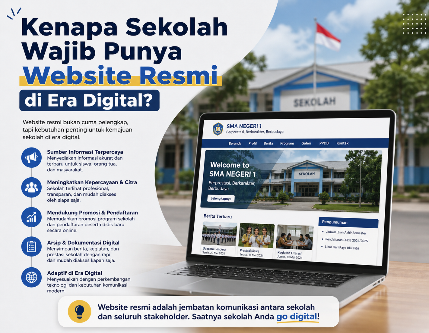 Kenapa sekolah wajib punya website resmi di era digital?