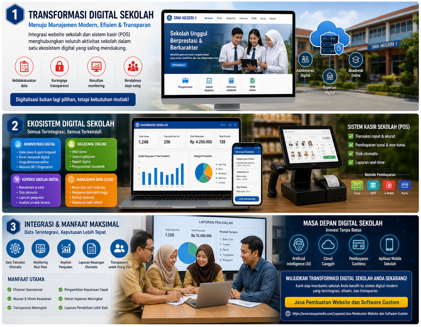 Transformasi digital sekolah dengan website dan sistem kasir sekolah