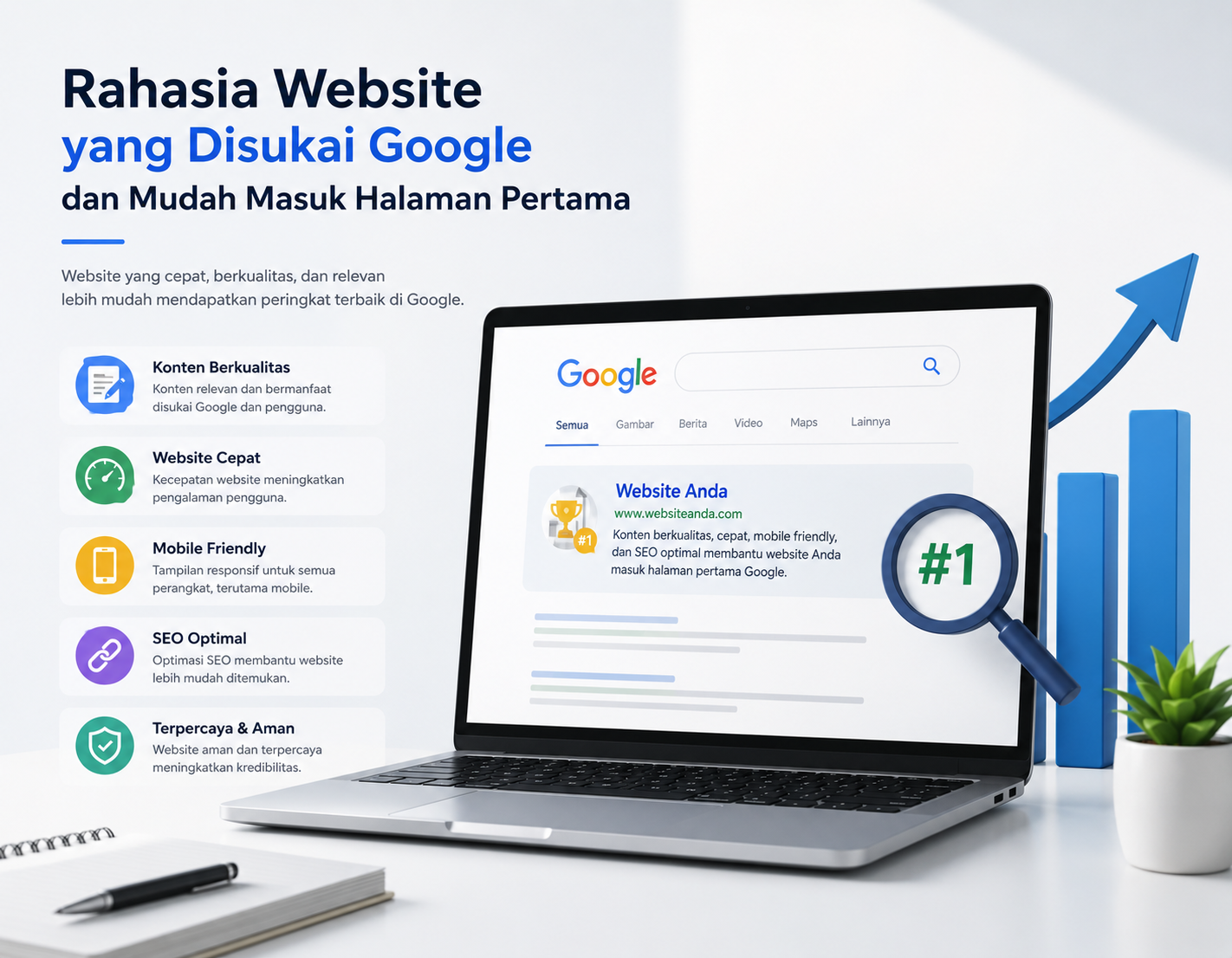 Rahasia website yang disukai google dan mudah masuk halaman pertama